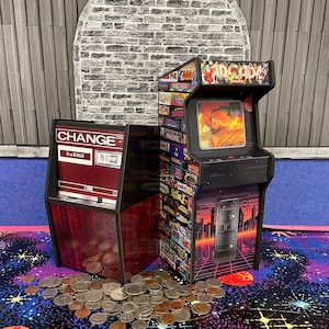 Arcade Piggy Bank Large 1/6th Scale Coin Box Coin Machine Unique Gift ...