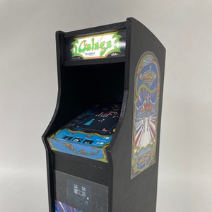 Galaga Arcade Display Diorama, LED Back-Lit Marquee and Play Field, Fun Gift Idea, Unique Gift, Retro Arcade Cabinet