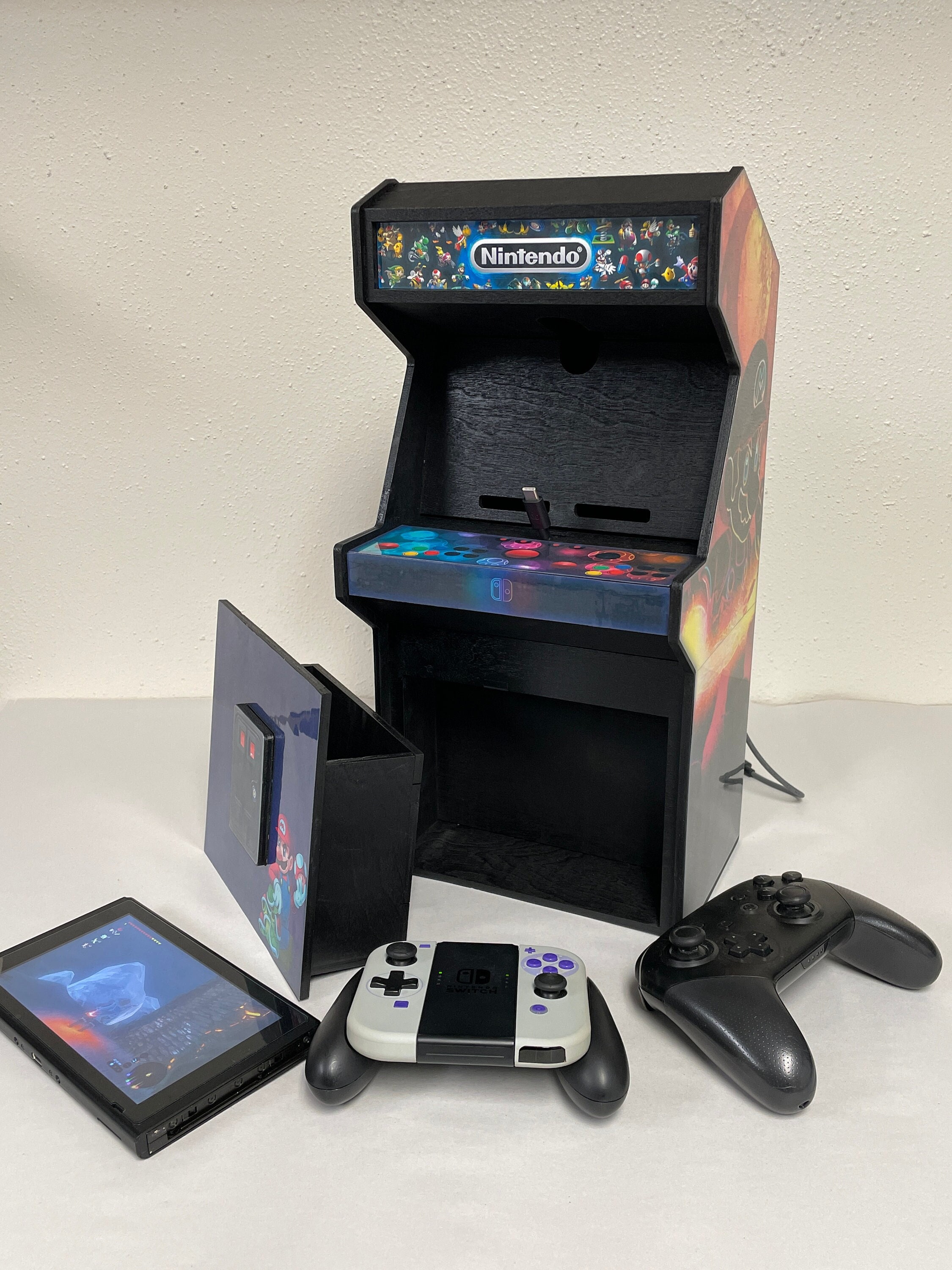 Nintendo Switch Stand Retro Arcade Cabinet With Storage for