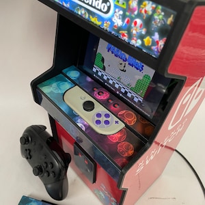 Nintendo Switch Stand Arcade Cabinet With Backlit Marquee Storage ...