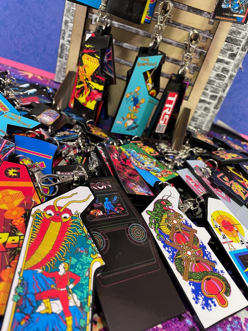 Keychain, Bag Charm, Pinball Profile With Crab Claw Hook, Handmade From ...