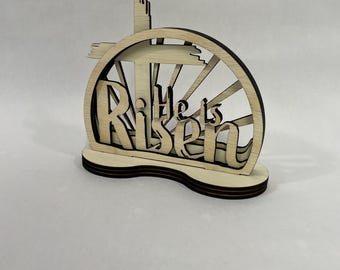 Laser Cut File Round Easter Jesus is Risen Scene 4 layers mandala wood art, SVG, Ai, DXF, Light Burn - file formats 3mm 4mm 5mm