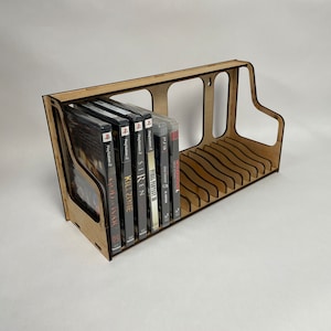 Laser Cut File Wall Mount Game DVD BluRay Holder, SVG, Ai, DXF, Light Burn - formatos de archivo 5.00mm, .1969 in.