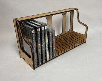 Laser Cut File Wall Mount Game DVD BluRay Holder, SVG, Ai, DXF, Light Burn - file formats 4mm, 5mm, 0.15748, .1969 in.