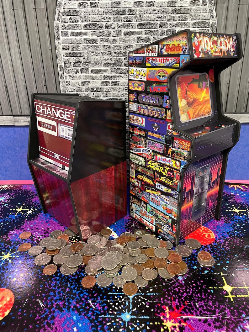 Arcade Piggy Bank Large 1/6th Scale Coin Box Coin Machine Unique Gift ...