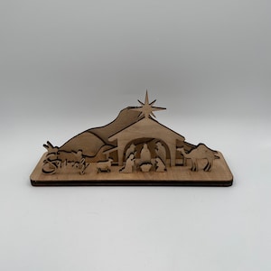Plik wycinany laserowo, scena Narodzenia Jezusa, SVG, Ai, DXF, wypalanie światłem - 5,00 mm, 0,1969 cala.