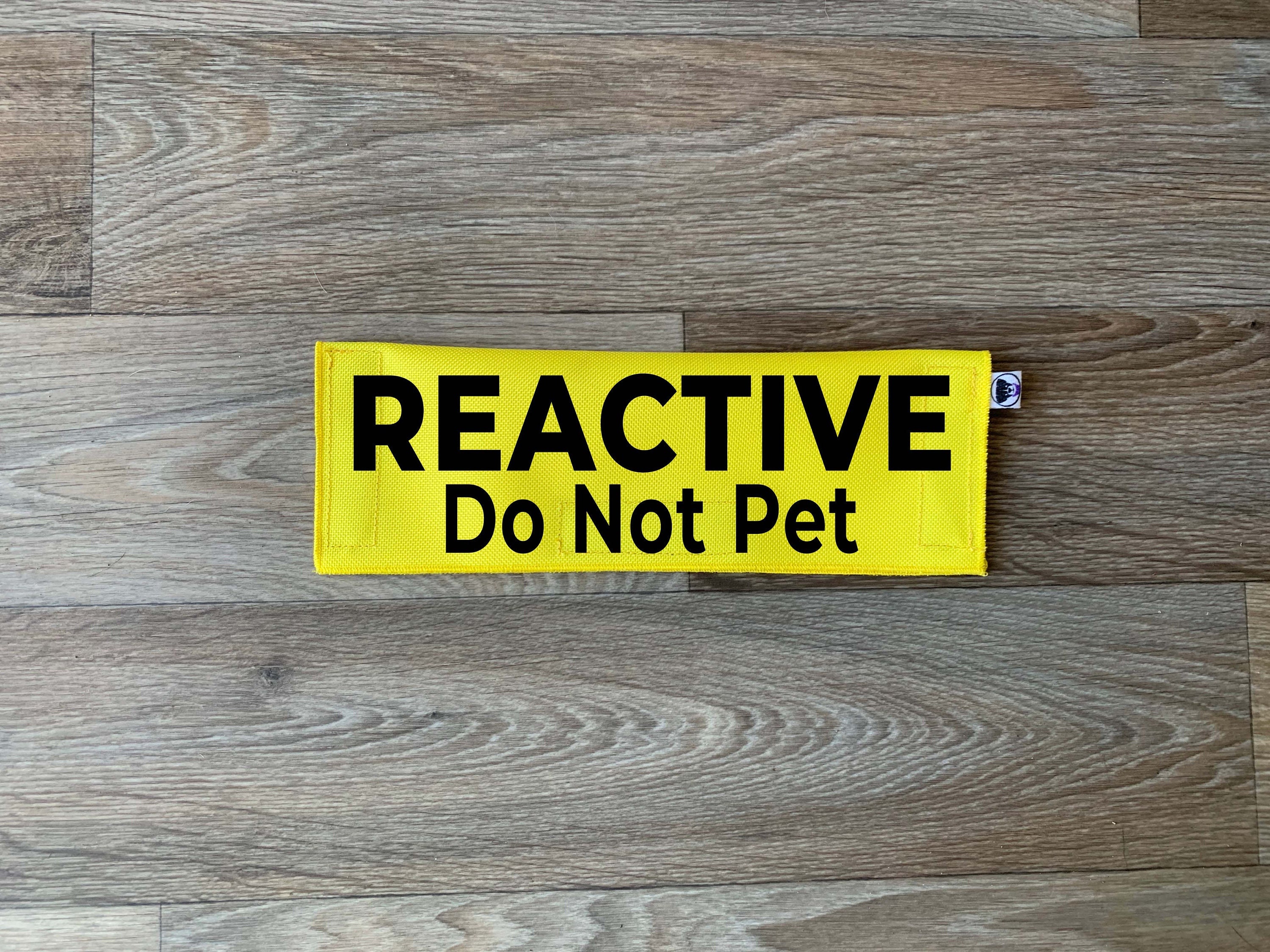 Lustige Hundeleine Mit Aufdruck 'Reactive Do Not Pet' – Gelb, Aus Polyester, Ca. 22 X 6 Cm (zusammengefaltet)