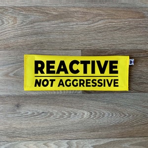 Dog Leash Sleeve | Reactive Not Aggressive | Lead Cover | Leash Sign