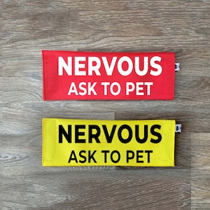 Dog Leash Sleeve | Nervous Ask To Pet | Lead Cover | Leash Sign