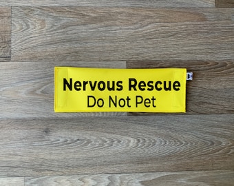 Dog Leash Sleeve | Nervous Rescue Do Not Pet | Lead Cover | Leash Sign