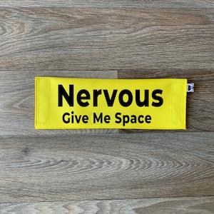 Dog Leash Sleeve | Nervous Give Me Space | Lead Cover | Leash Sign