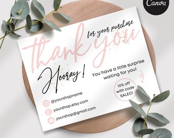 Thank You Card Template for Small Business with Scratch Off Thank You Card Canva Template for Discount Card for Thank You Card Template