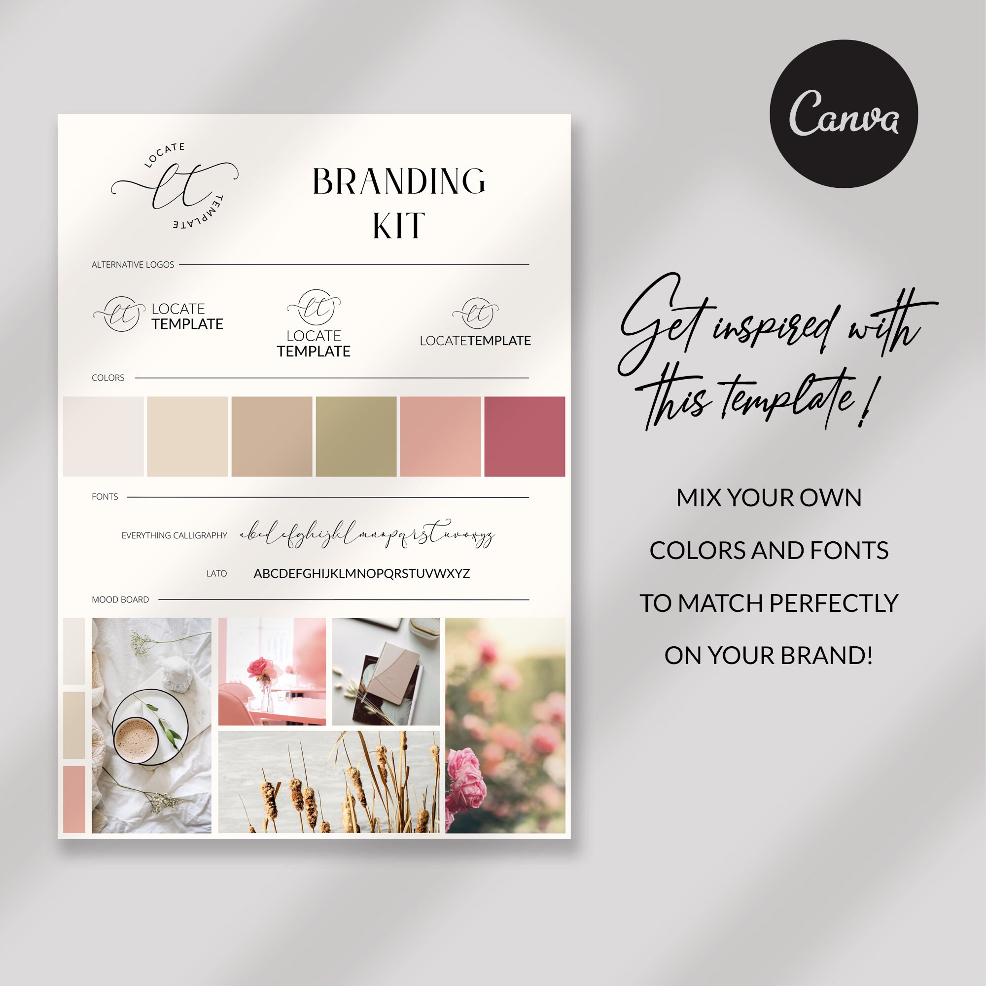 Canva Brand Kit Template, Premade Branding Kit, Brand Board Template ...