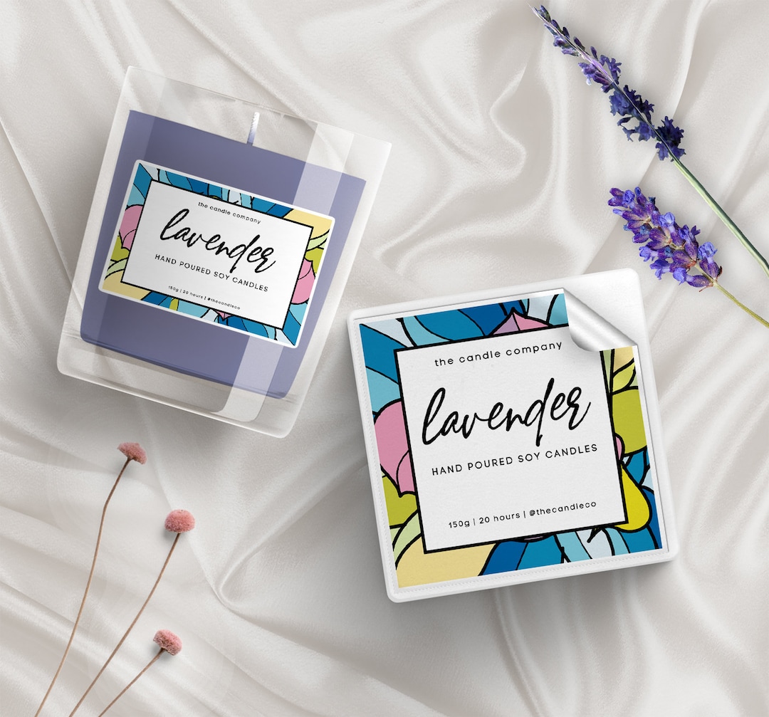Modern Candle Label Design Template for Candle Business Etsy
