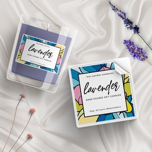 Modern Candle Label Template: Editable Sticker Design (Digital Download)