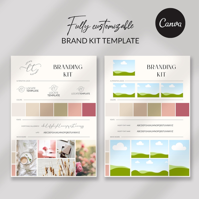 Canva Brand Kit Template, Premade Branding Kit, Brand Board Template