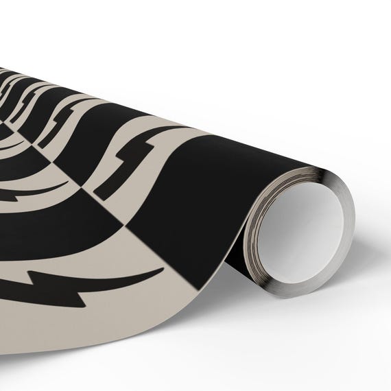 Lightning Bolt Wrapping Papers, Custom Checkered Gift Wrap, Matte or Glossy Finish, High-Quality 90gsm Paper, 3 Sizes Available, Fine Art
