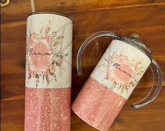 Mama en Mini Floral Matching Tumblers