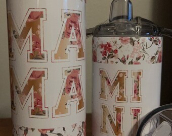 Mama en Mini Floral Matching Tumblers