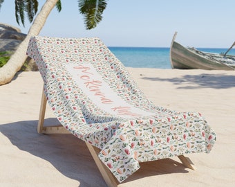 Strandhanddoek, aangepaste naamhanddoek, gepersonaliseerde strandhanddoek voor kinderen