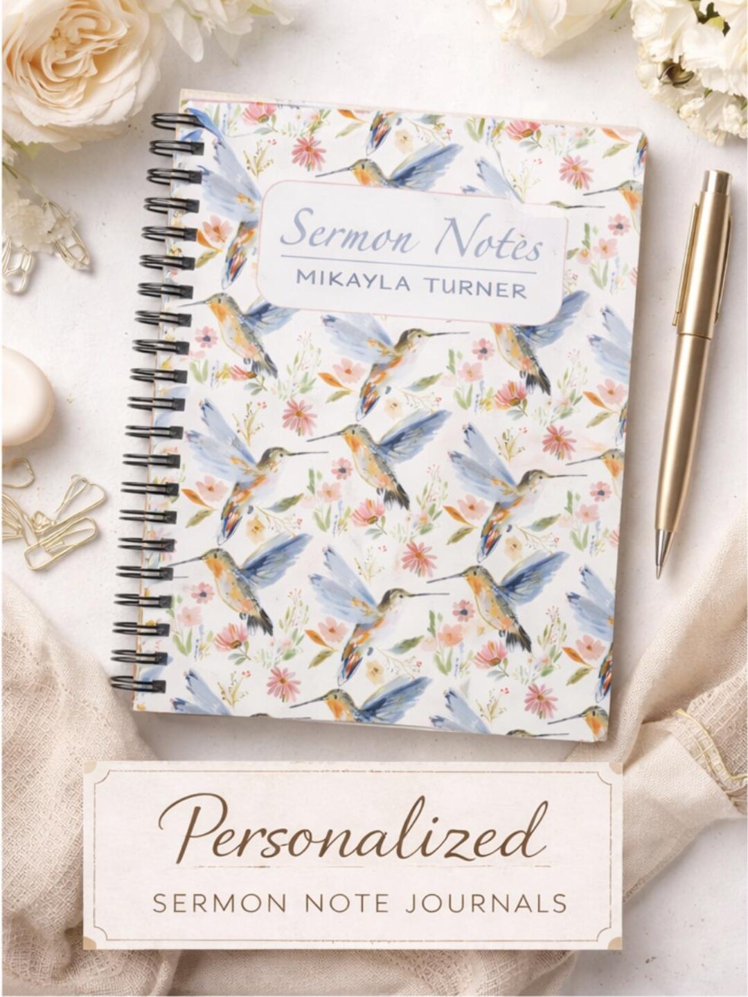 Personalized Sermon Notes Notebook | Christian Journal | Custom Name ...