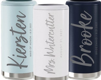 Skinny Can Cooler for Bridal Party - Maid of Honor Gift - Bridesmaid Proposal - Skinny Seltzer Holder- Custom Laser Engraved Wedding Gifts