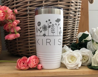 Personalized Tumbler, Custom 20 OZ Travel Mug, Girls Laser Engraved Tumbler, Stainless Steel Mug, Insulated Tumbler