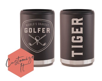 Golf Gift - Custom Golf Can Cooler - Golf Gifts for Dad - Laser Engraved Can Cooler