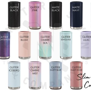 His and Hers Wedding Can Cooler Set - Custom Wedding Gifts - Laser Engraved Couples Gift - Slim Can Cooler - Stainless Steel Mr and Mrs image 3