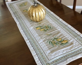 Provence table runner Jacquard Lemon woven tapestry from France