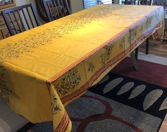 Nappe Provençale Vent Du Sud 170x170cm - Orange, Jacquard Coton, Traitement Teflon