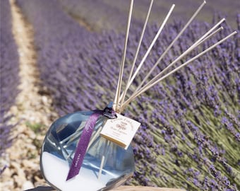 Elegant Large Reed Diffuser in a Unique Handmade Glass Bottle with All Natural Fragrance