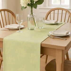 Provence France table runner Jacquard cotton green "Ribeauville"