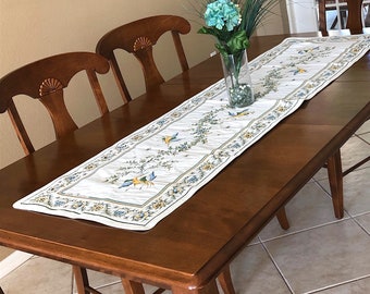 Provence table runner Jacquard "Moustiers" woven tapestry from France