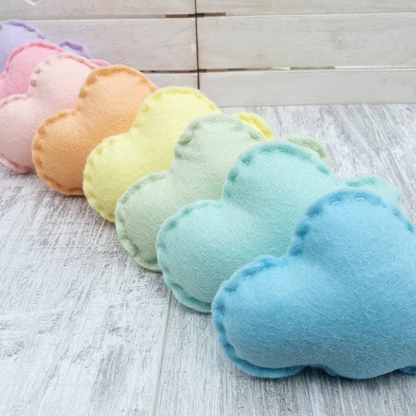 Pastel rainbow cloud garland, nursery garland, pastel nursery, nursery bunting, felt clouds, nursery bunting, cloud decor, pastel baby decor