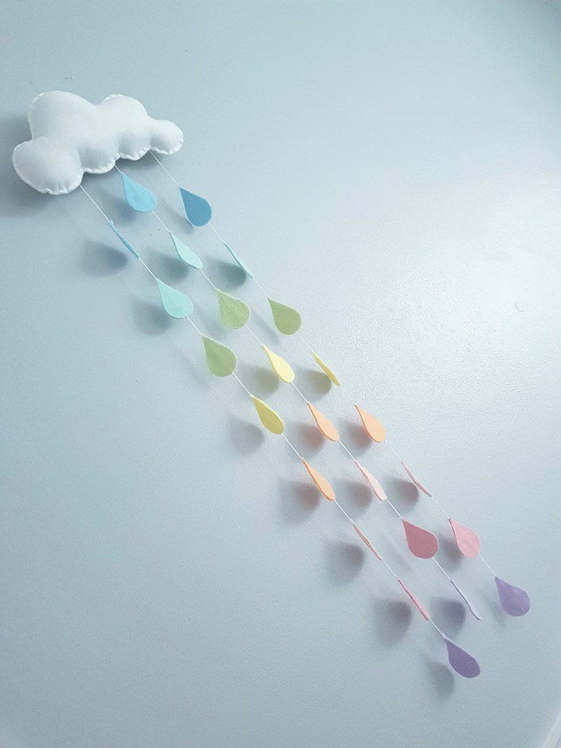 Pastel Raindrop Wall Hanging Neutral Nursery Decor Pastel Etsy UK