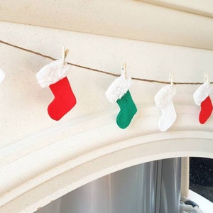 Christmas Stocking Garland, Christmas Bunting, christmas Decoration, Cute Christmas Decor, Christmas Stocking, Felt Garland image 3