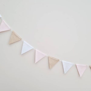 Nursery Bunting, Pink Nursery Decor, Nursery Bunting, Brown Nursery Decor, Girl Baby Shower Decor, Felt Nursery Garland, Beige Flag Bunting