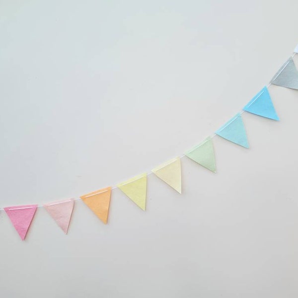 Pastel Bunting, Rainbow  garland, nursery bunting, nursery rainbow decor, gender reveal decor, party bunting nursery decor, neutral nursery