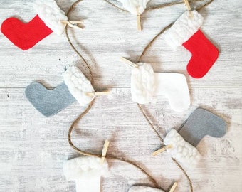 Christmas Stocking Garland, Christmas Bunting, Christmas Decor, Christmas Decorations, Christmas Stocking, Christmas Garland,