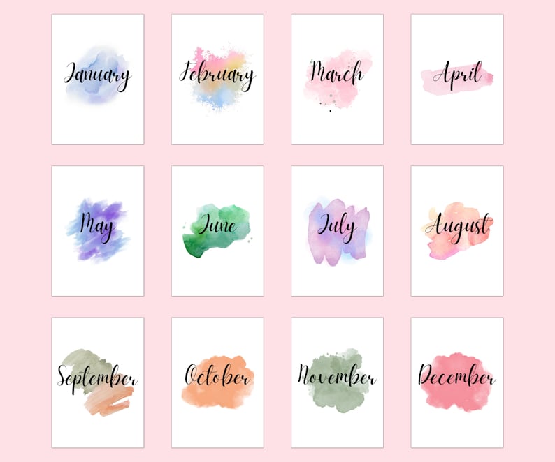 12 Monthly Planner Dividers, Monthly Dividers, Cover Sheets, Printable Planner Journal. A4, A5 ...