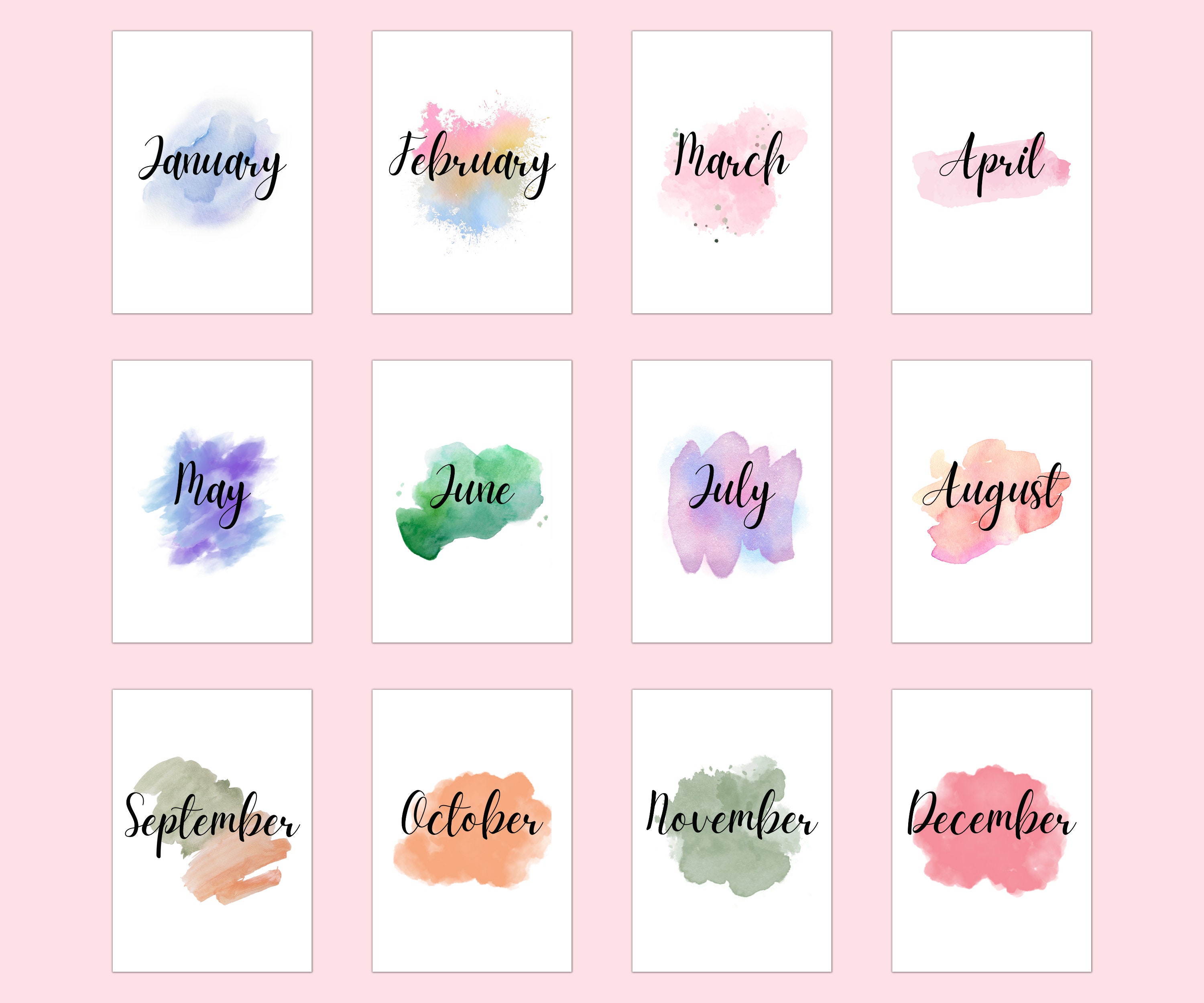 12 Monthly Planner Dividers, Monthly Dividers, Cover Sheets, Printable ...