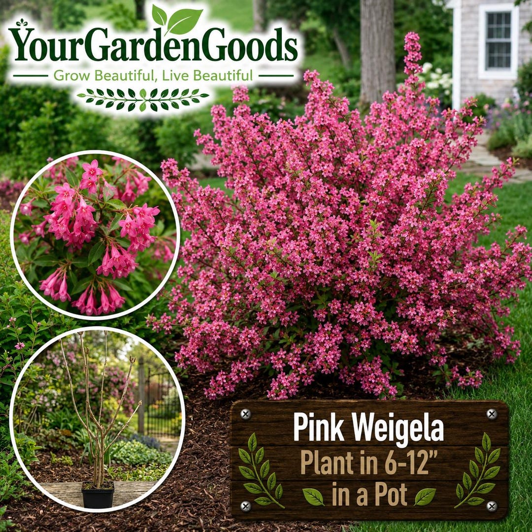 Shrub Plug Pink Weigela Plant - Rosy Pink Flowering Shrub Plugs (6-12