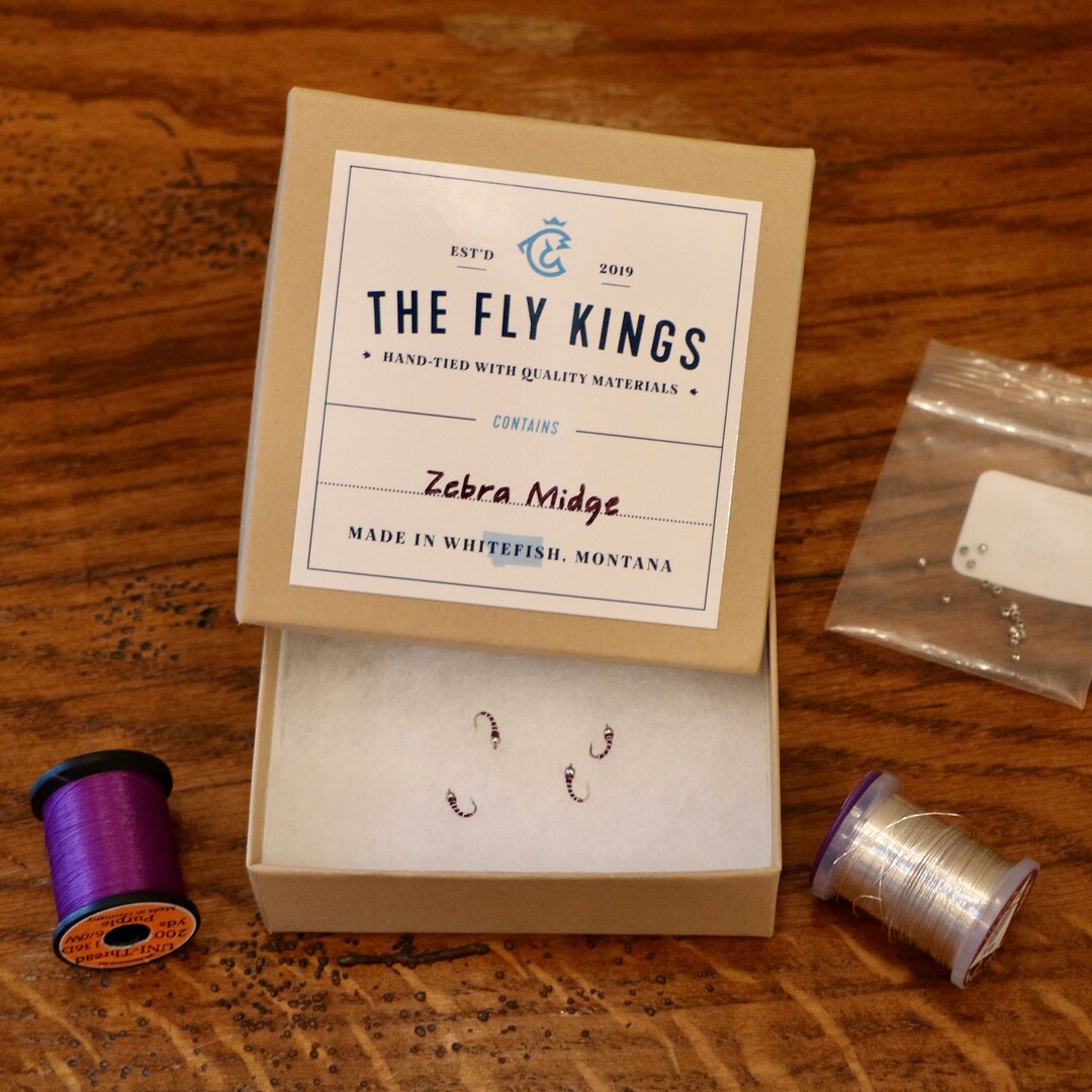 Purple Zebra Midge Nymph Flies Etsy