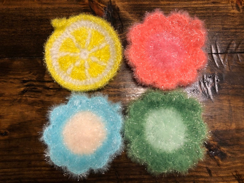 Korean-Style Dish Scrubbies Hand-Knit Dish Scrub Handmade