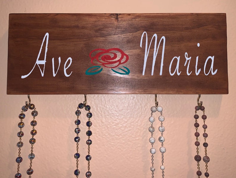 Ave Maria Rosary Hanger - Etsy
