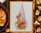 Autumn gnome, Cross stitch pattern, Counted cross stitch, DIY Thanksgiving day
