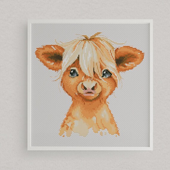 Highland cow Cross stitch pattern Counted cross stitch Etsy