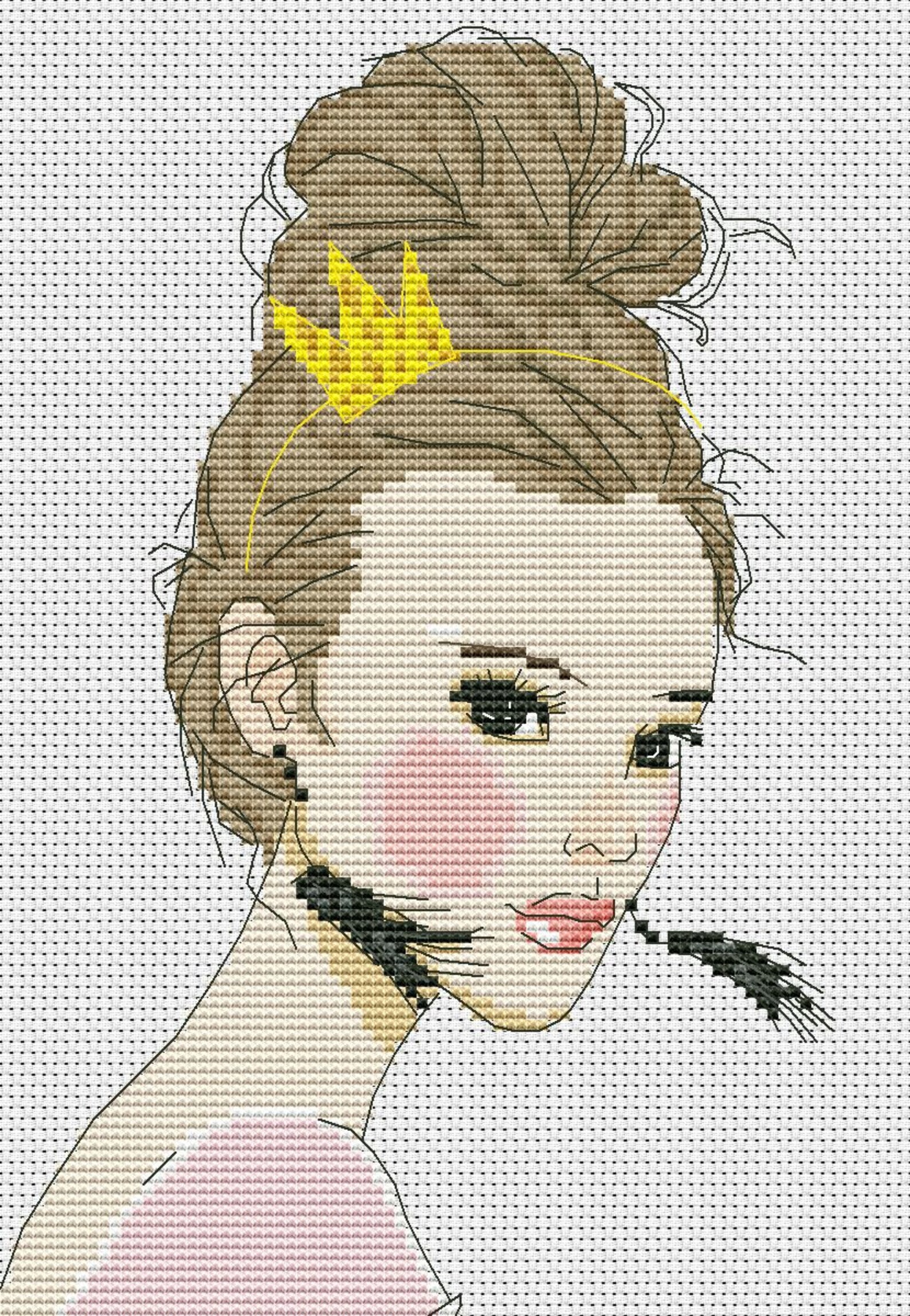 Woman cross stitch Cross stitch pattern pdf Lady cross Etsy