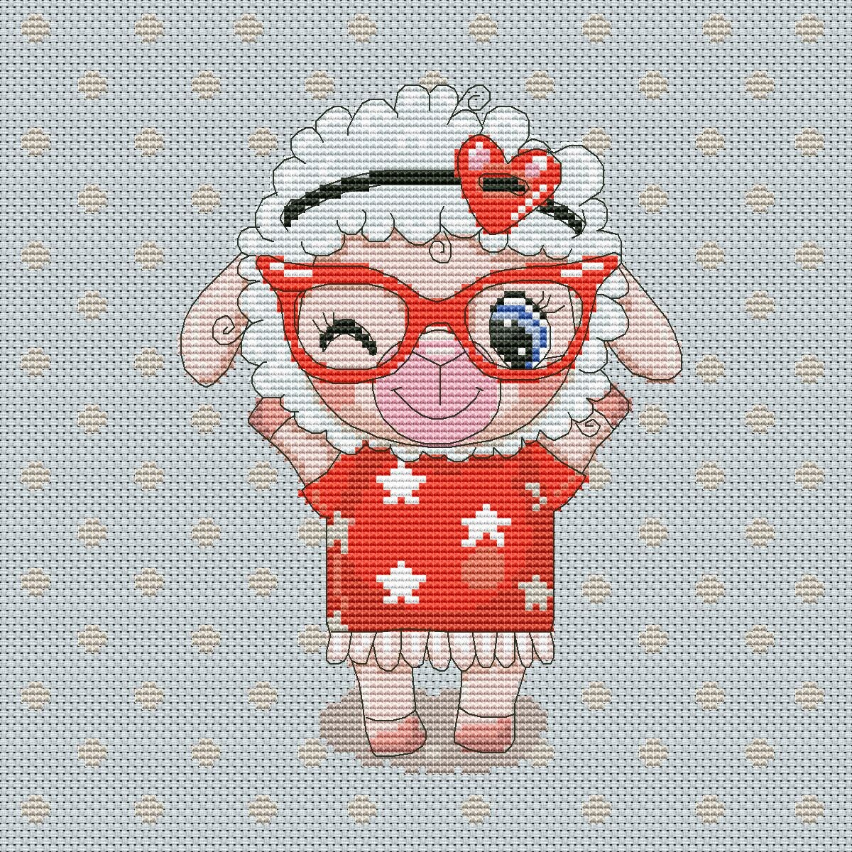 Sheep cross stitch pattern Modern cross stitch Animal cross | Etsy